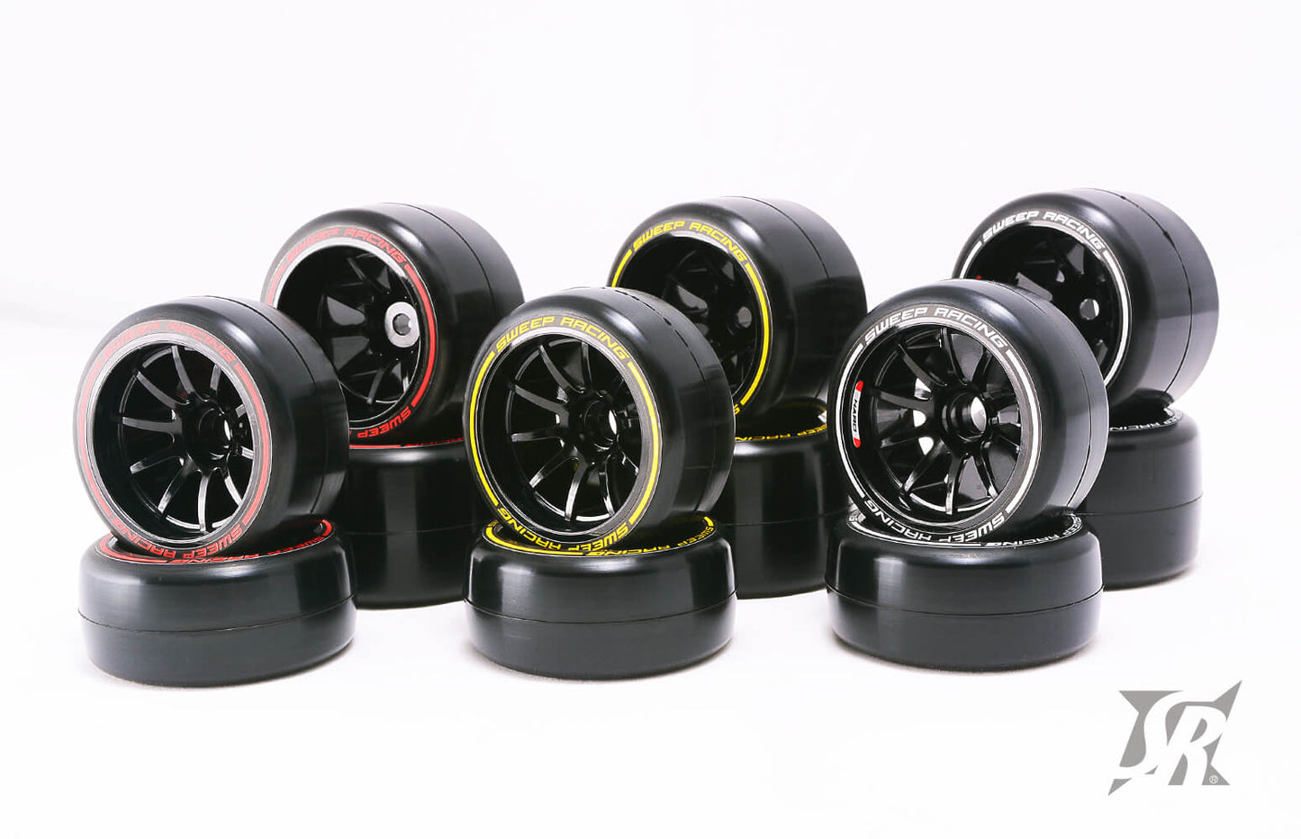1/10 Formula 1 Rear Low Profile Tires Pre-Glued Soft Comp. 40mm for Asphal