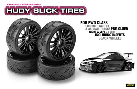 1/10 Pre-Cut Slick Tires Right & Left (2+2)