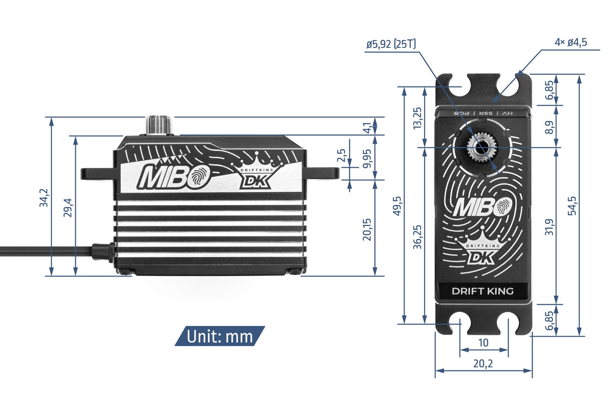 Drift King Alu Black Programmable (RWD Drift Spec/33.0kg/8.4V) Brushless Servo
