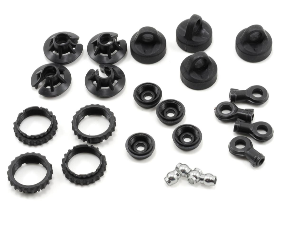 Front & Rear Shock Plastics & Ball Set (4) (Ten-T)