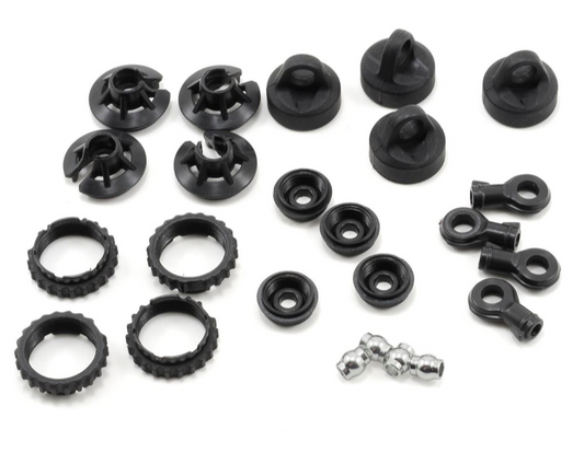 Front & Rear Shock Plastics & Ball Set (4) (Ten-T)