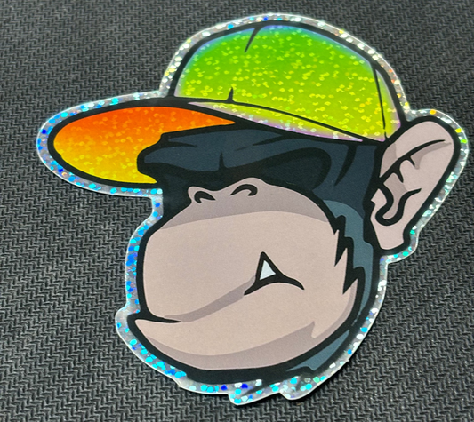 RC Monkey Glitter Sticker 100x100mm