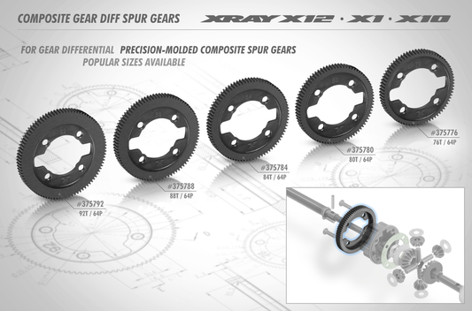 Composite Gear Diff Spur Gear - 84T / 64P