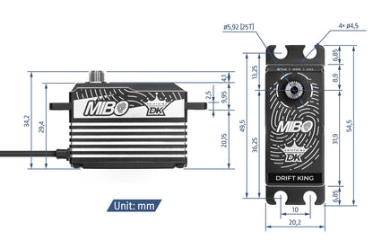 Drift King Alu Black Programmable (RWD Drift Spec/33.0kg/8.4V) Brushless Servo