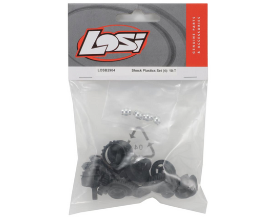 Front & Rear Shock Plastics & Ball Set (4) (Ten-T)